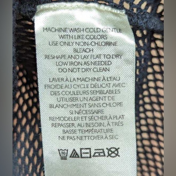 Free People Siggi Button Down Mesh‎ Fishnet Shirt Top S black NWOT - Picture 8 of 9